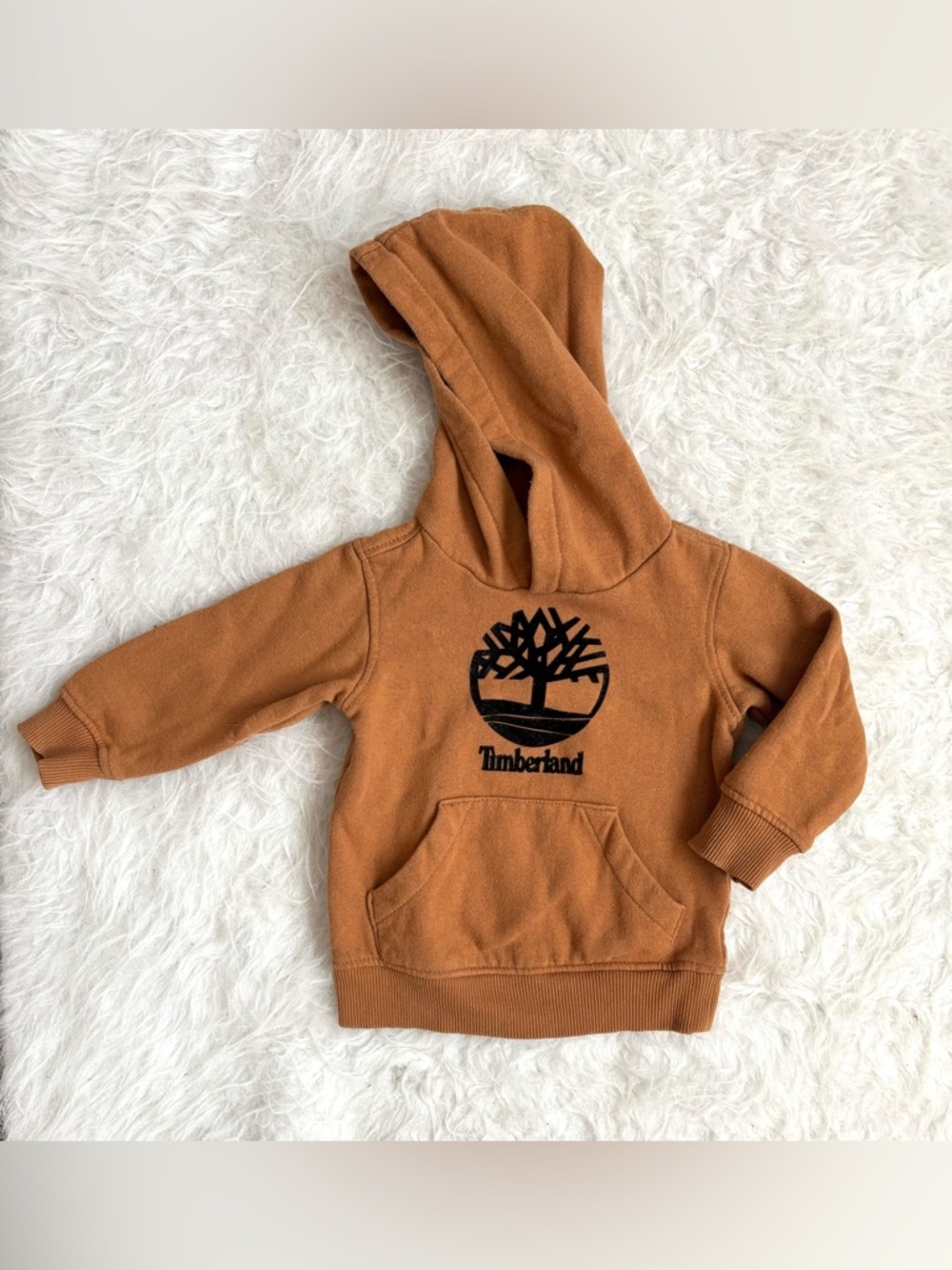 Timberland Toddler Hooded Sweatshirt in Burnt Orange with Black Logo